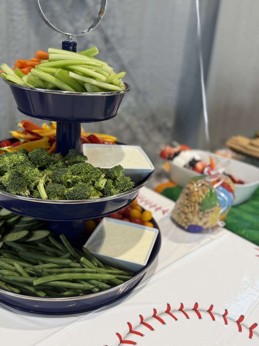 Tiered vegetable catering tray