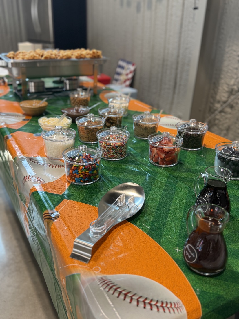 Build-your-own waffle bar with toppings